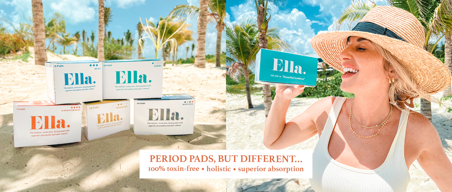 Holistic period pads toxin free pads chlorine free pads ella ellapads tampons